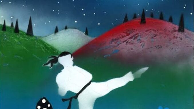 Annullo postale del mondiale di Karate Goju Ryu dell'artista Millucci per l'evento sportivo dove parteciperanno oltre mille atleti