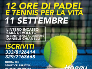 Terni, al via la seconda edizione del torneo di beneficenza “12 ore di Padel e Tennis per la vita”