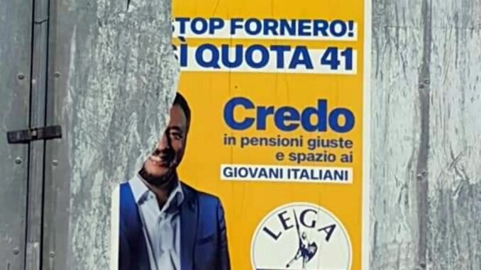 Strappati i manifesti elettorali della Lega Umbria, gesto di inciviltà e ignoranza