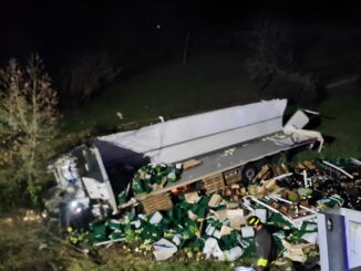 Incidente stradale in A1 a Orvieto, due mezzi pesanti, un tir nella scarpata