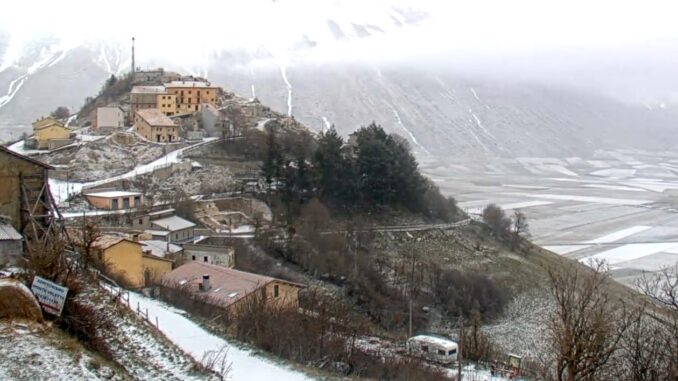 Tornata la neve sui rilievi appenninici dell'Umbria