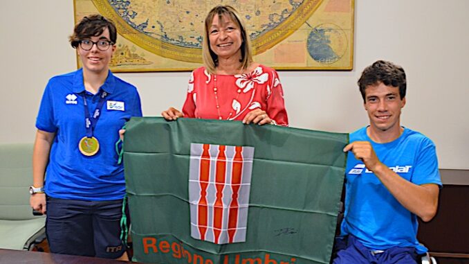 La Presidente della Regione Tesei incontra i campioni paralimpici Chiara Andidero e Francesco Felici