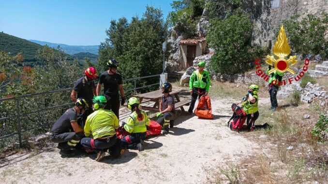 Emergenza soccorso a persona ferita eremo di Pale a Foligno