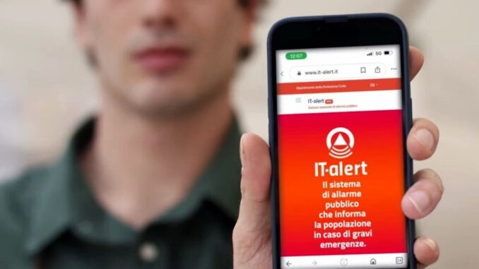 IT-Alert, nuovo sistema di allarme protezione civile per popolazione