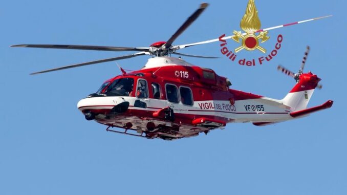 Elicottero Drago in azione, donna infortunata recuperata con a Terni