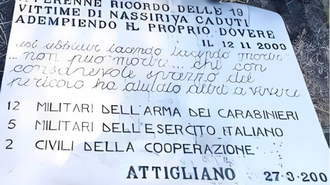 Danneggiata la Lapide dei Caduti di Nassiriya, denunciato 32enne