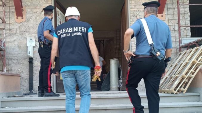 Controllo cantieri Spoleto, 4 denunce lavoro nero e sospesa attività
