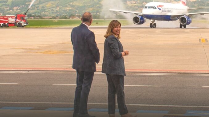 Prima passeggera sul volo Perugia Bergamo sarà Donatella Tesei