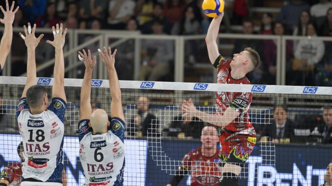 Sir Susa Vim Perugia perde contro Trento, cede vetta Superlega