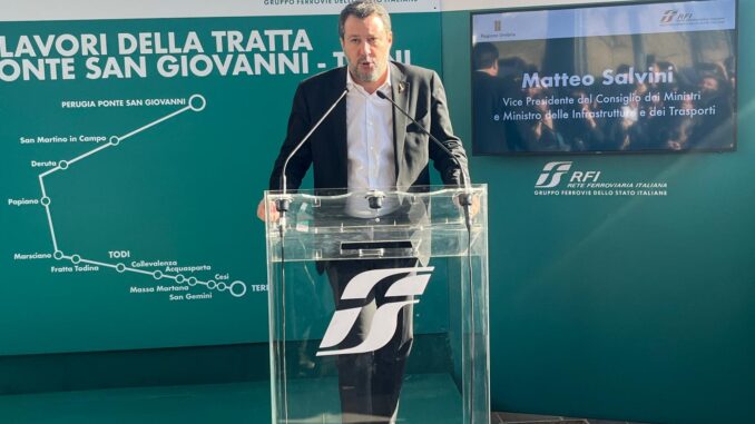 Fcu al via Ponte San Giovanni-Terni, Ministro Salvini taglio nastro