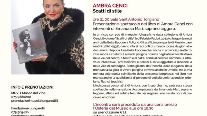 Torgiano Winter presenta "Scatti di stile" di Ambra Cenci