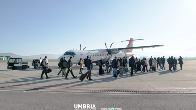 Inaugurata la nuova rotta aerea Perugia Bergamo