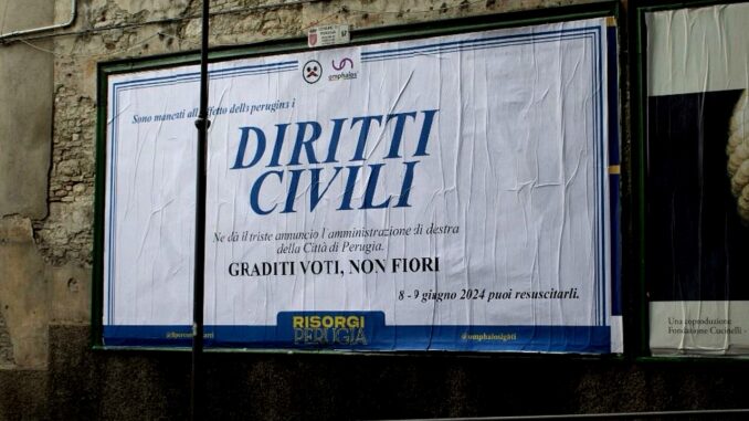 Omphalos e Porco Rosso lanciano una campagna di denuncia, manifesti in tutta Perugia