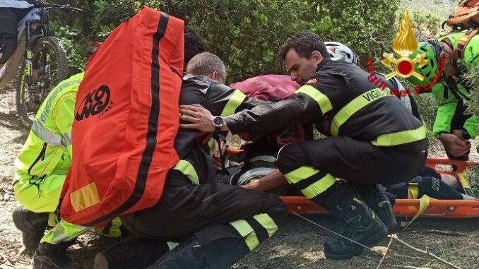 Escursionista in Mountain Bike Soccorso e Trasportato in Ospedale