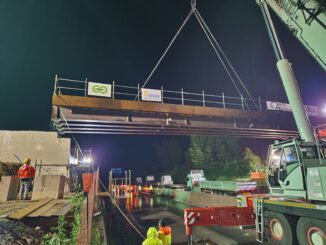 Varo del nuovo cavalcavia sulla E45 a Promano