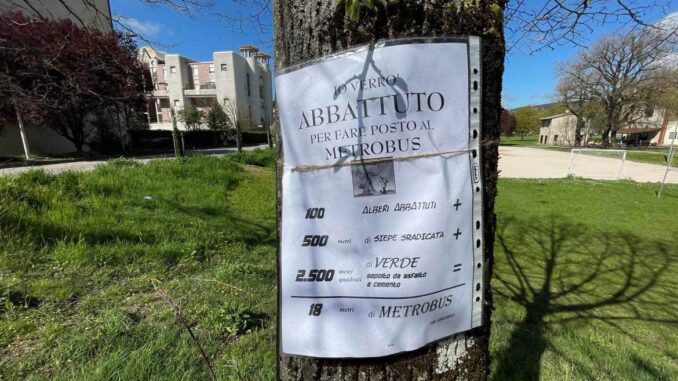 Consegnata al Comune di Perugia la petizione  “Salviamo gli alberi di Via Chiusi dal Metrobus”