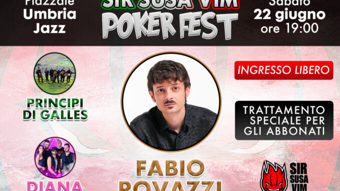 Proseguono i preparativi per la Sir Susa Vim Poker Fest