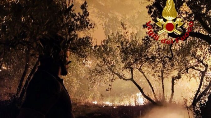 Incendio devastante a Spoleto: mietitrebbia in causa, due uomini denunciati