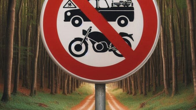 Divieto di Accesso ai Veicoli a Motore sui Sentieri Boschivi