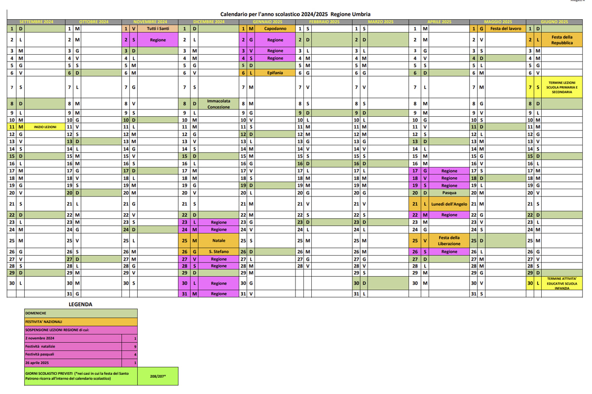 Calendario scolastico