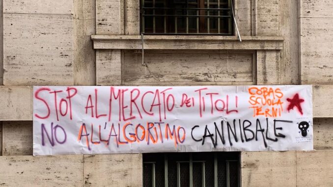 Protesta dei docenti precari a Terni contro l’algoritmo di nomina