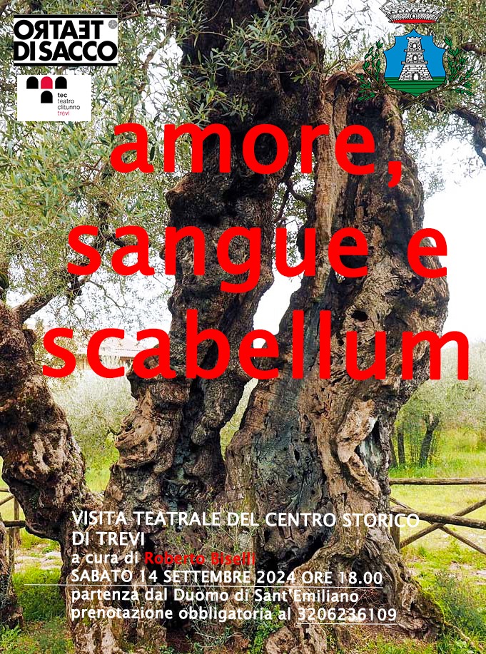 A Trevi, visita teatrale "Amore, sangue e scabellum" con Roberto Biselli