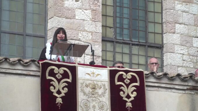 Stefania Proietti richiama pace e speranza alla Festa di San Francesco 