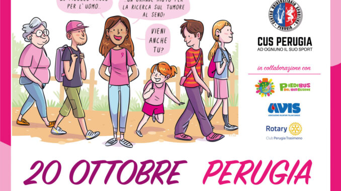 Il Cus Perugia promuove la camminata in rosa in favore di Airc