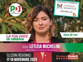 Letizia Michelini candidata al Consiglio Regionale dell'Umbria, ecco i motivi