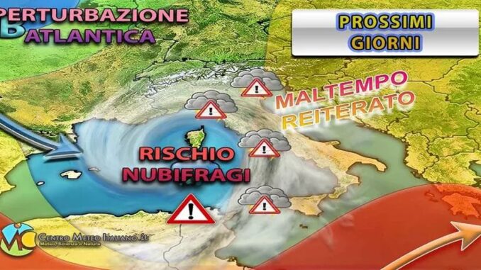 Maltempo in arrivo: piogge intense e nubifragi nel weekend