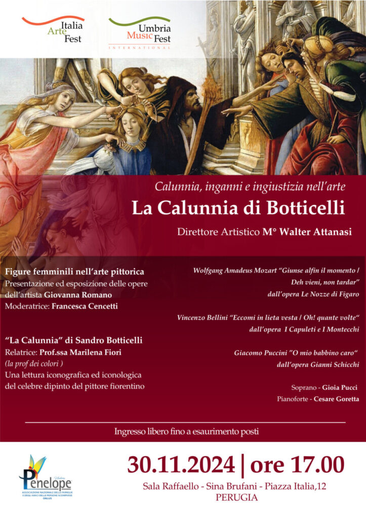 La Calunnia di Botticelli, arte e musica se ne parla a Perugia