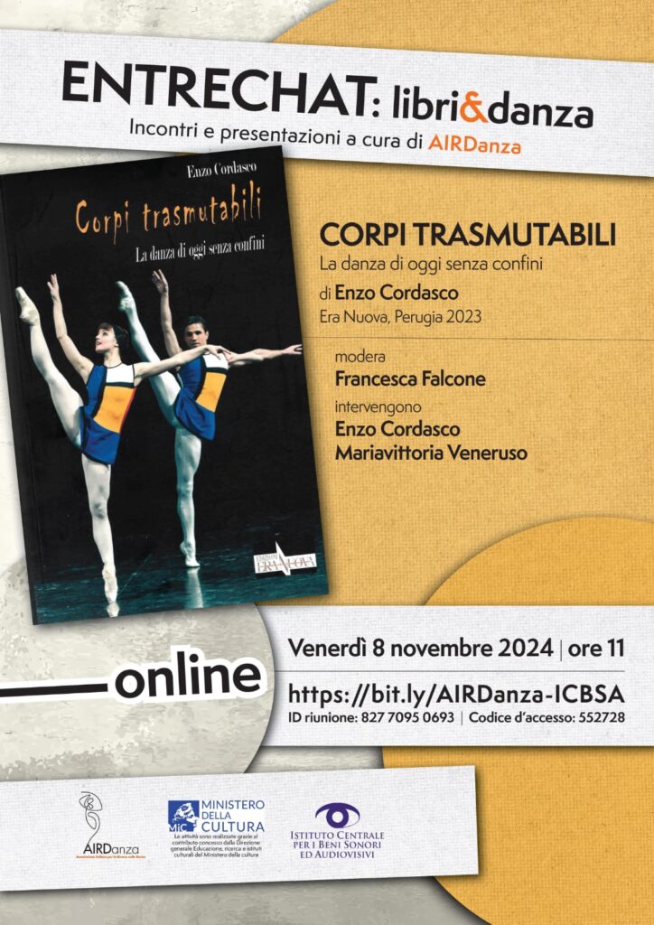 Online, Enzo Cordasco presenta il volume sui linguaggi della danza contemporanea