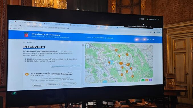 Nuovo portale della Provincia di Perugia per il monitoraggio PNRR