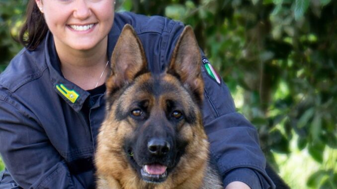 Esercitazione cani Guardia di Finanza. Dimostrazione piazza Bacio
