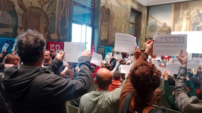 Assemblea permanente dei precari del CNR a Roma, anche gli l'Umbria partecipa