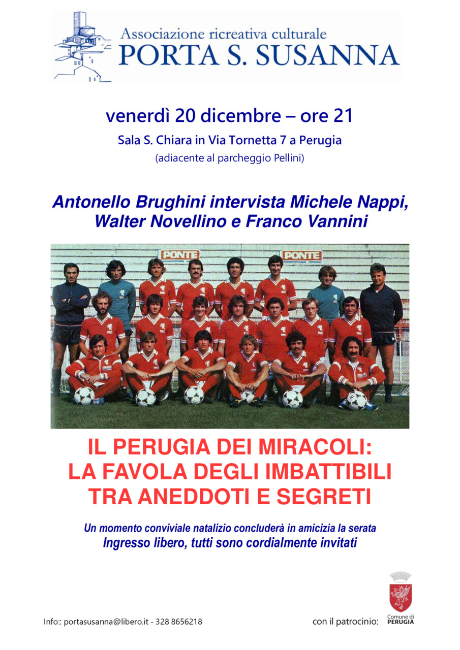 Il Perugia dei Miracoli se ne parla con i protagonisti del calcio a Santa Susanna