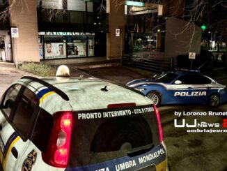 Ladro spacca vetrata [Foto video] Farmacia Bolli Fontivegge, via fondo cassa