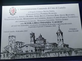 Targa d'encomio per il personale asilo Cavour di Città di Castello