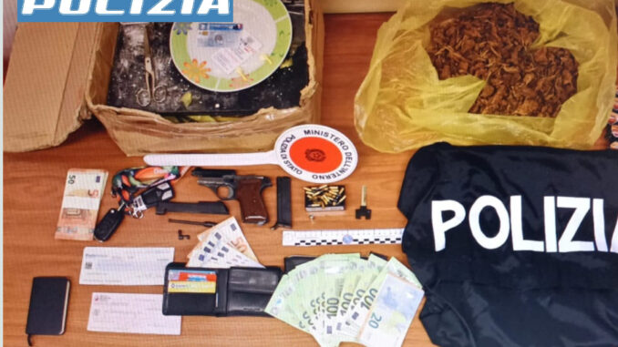 Trovati stupefacenti, una pistola e contanti, arresto a Bastia Umbra