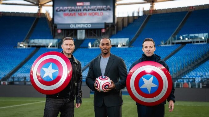  Lancio virale di Captain America con Totti e Del Piero