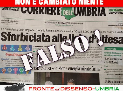 Preoccupazioni per la gestione della sanità in Umbria