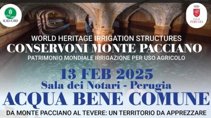 Valorizzazione dell'acqua: incontro a Perugia il 13 febbraio