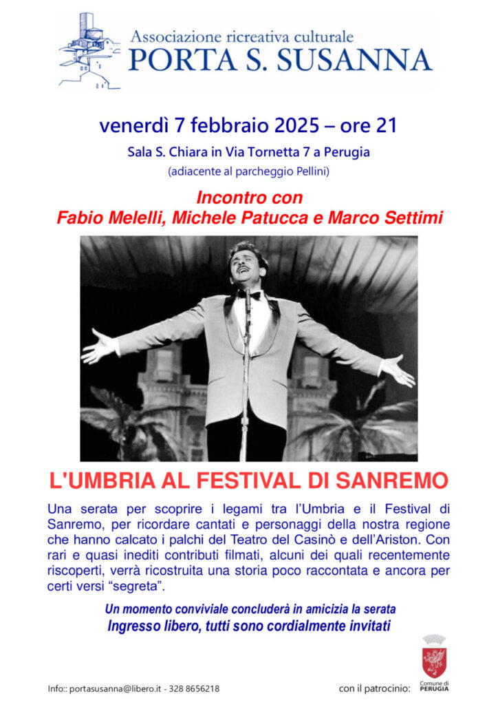 L'Umbria al Festival di San Remo se ne parla a Santa Susanna