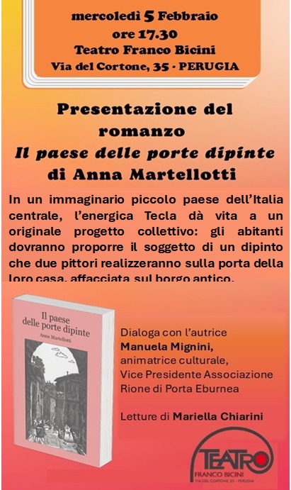Anna Martellotti e il romanzo "Il paese delle porte dipinte" al Teatro Bicini