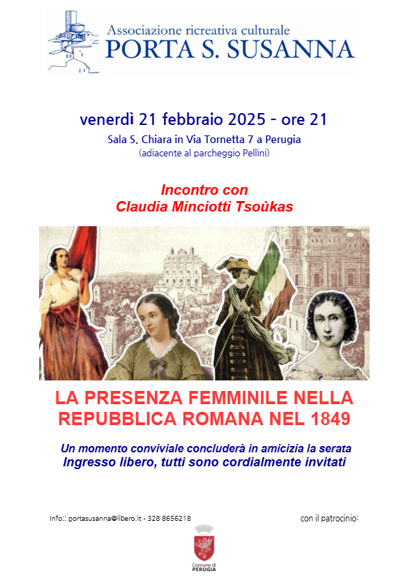 Claudia Minciotti Tsoùkas a Porta Santa Susanna