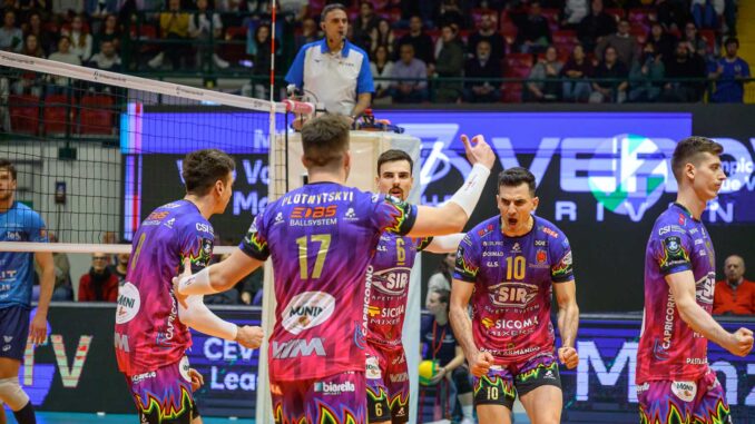 Vittoria della Sir in quattro set con un muro decisivo