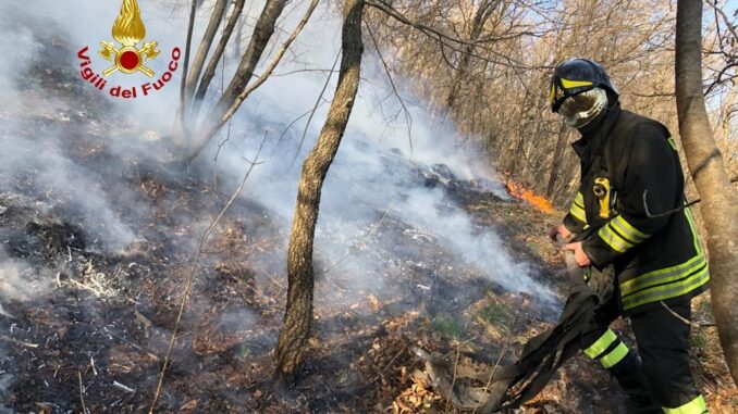 Incendio boschivo in corso nel comune di Umbertide