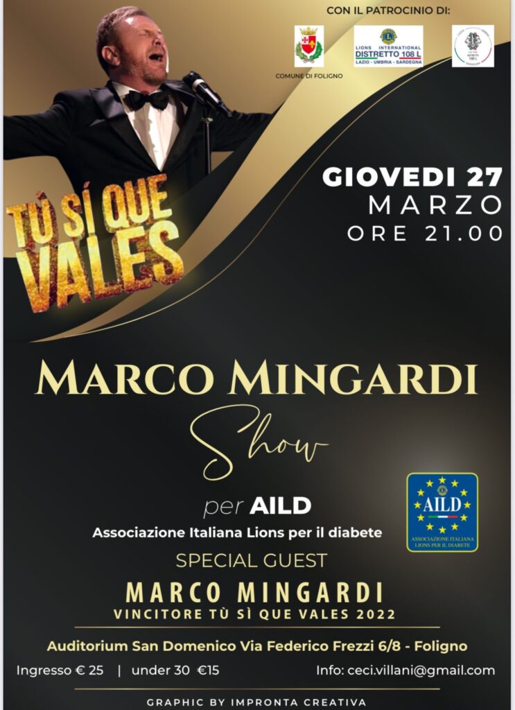 A Foligno, Marco Mingardi special guest per associazione AILD