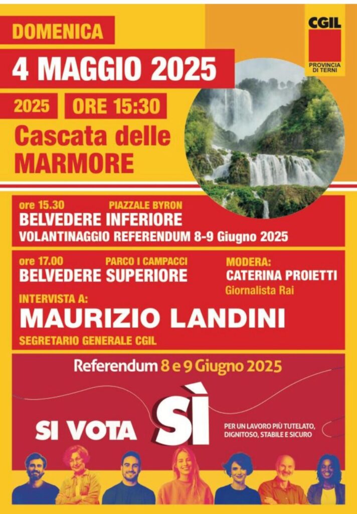 Terni, Maurizio Landini a sostegno del Sì per Referendum