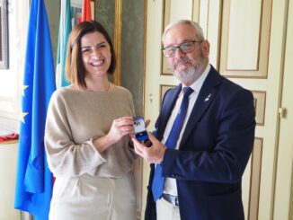 Sindaca Ferdinandi saluta il presidente uscente CONI Umbria